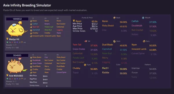 game axie infinity - Axie Infinity: Breeding Simulator